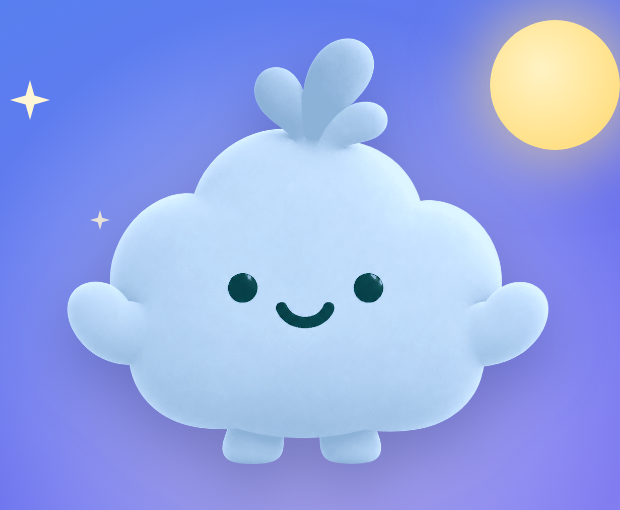 Kumo the cloud waving